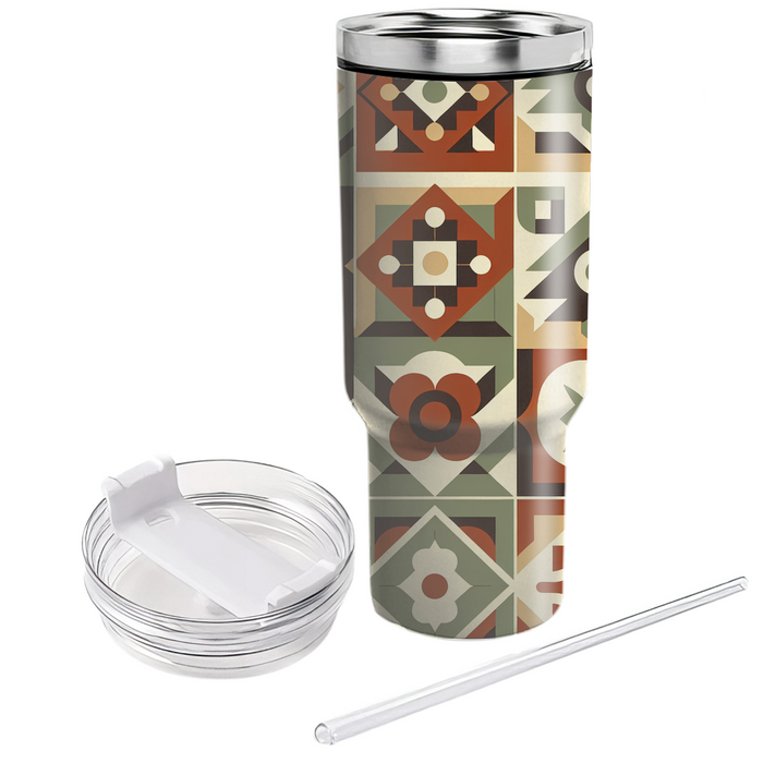 Retro Floral Tapestry  Insulated Tumblers