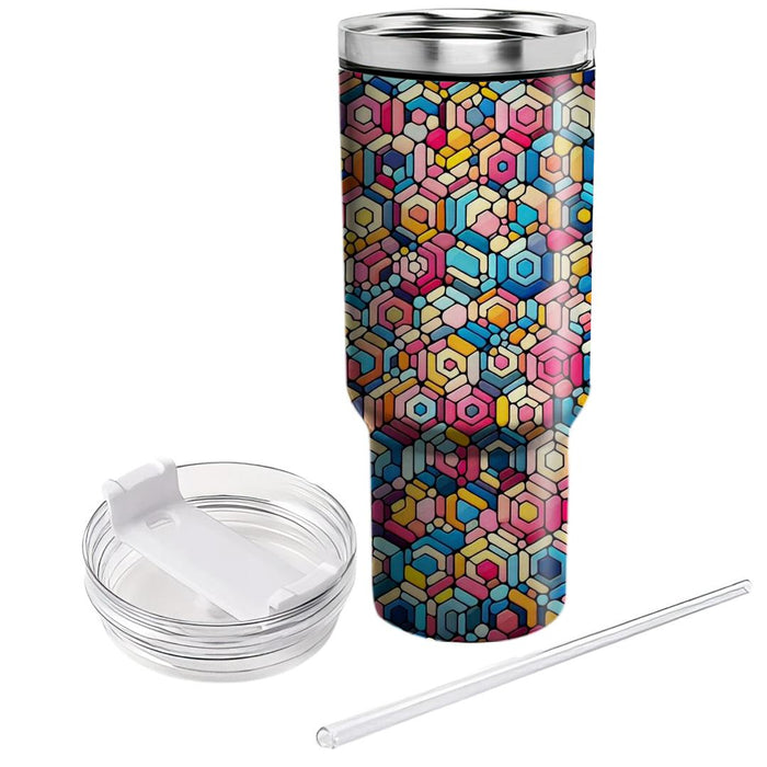 Artistic Hexagonal Mosaic  Custom Tumblers