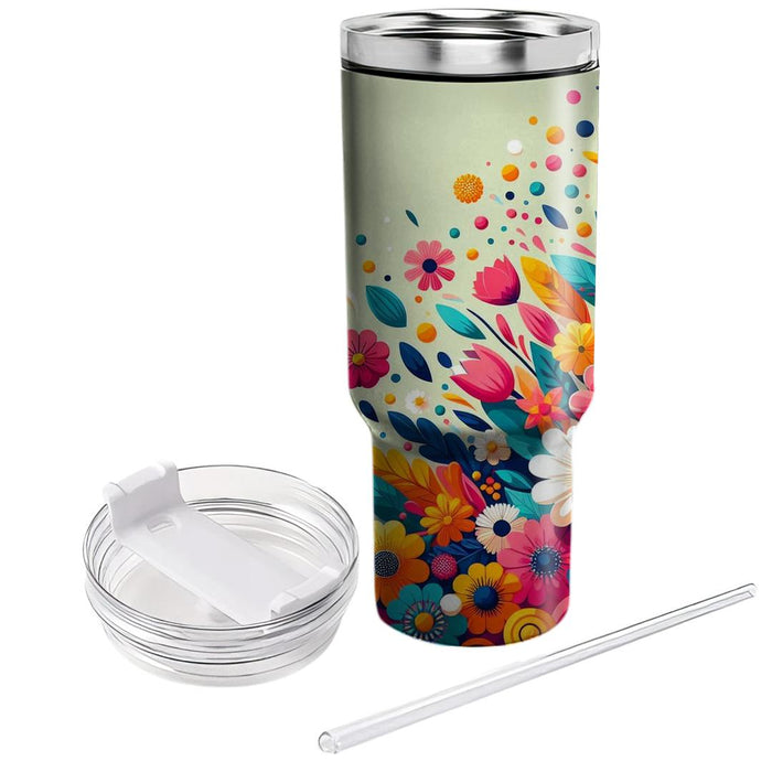 Floral Cascade Dreams  Unique Tumblers