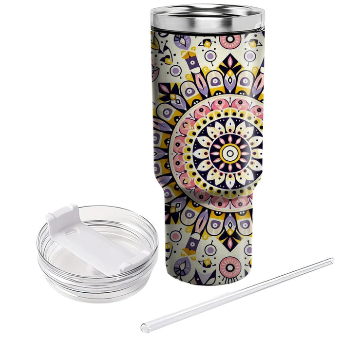 Floral Circle Burst  Tumblers For Gifts