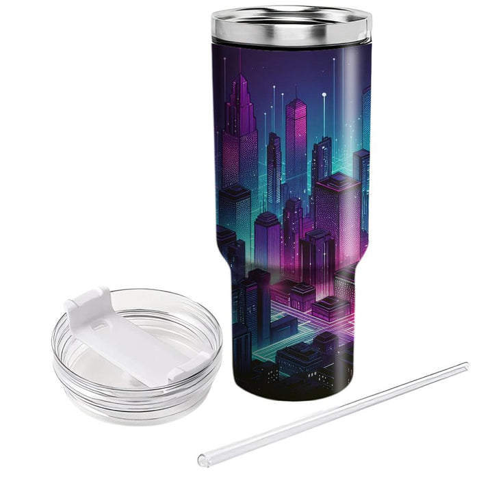 Futuristic Synthwave Skyline  Tumblers For Gifts