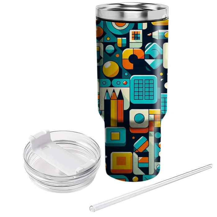 Geometric Block Design  Travel Tumblers