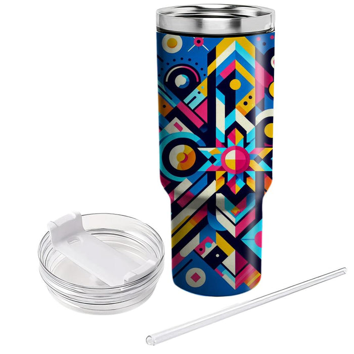 Vibrant Geometric Kaleidoscope  Unique Tumblers