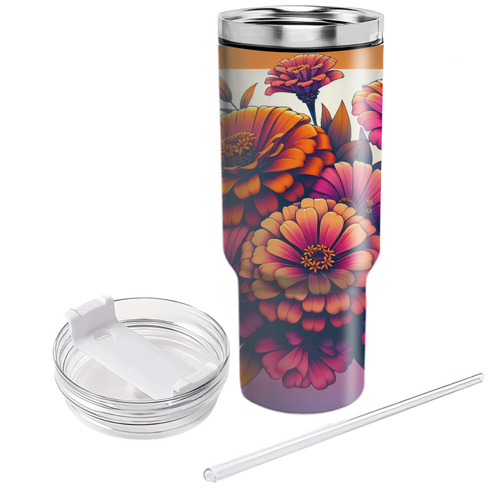 Sunset Floral Serenade  Tumblers With Lids