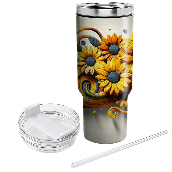 Vibrant Sunflower  Unique Tumblers