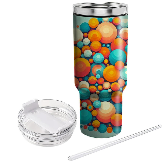 Geometric Retro Circles  Custom Tumblers