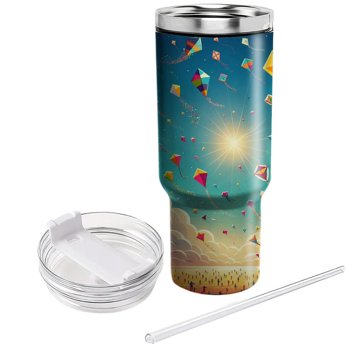 Whimsical Kite Flying  Personalized Tumblers