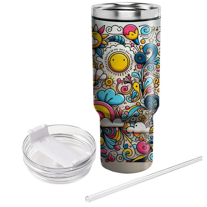 Funky Doodle Mania  Custom Tumblers