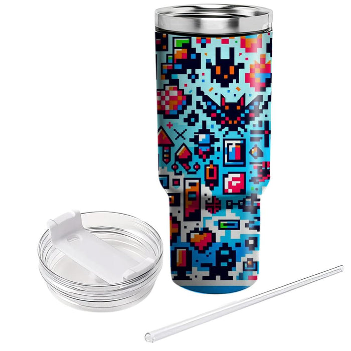 Retro Pixel Patterns  Tumblers For Gifts