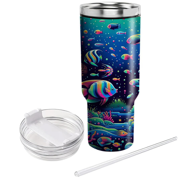 Retro Oceanic  Tumblers With Lids