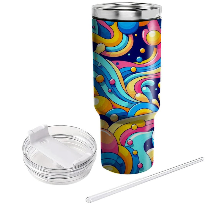 Vibrant Bubbles And Waves  Decorative Tumblers