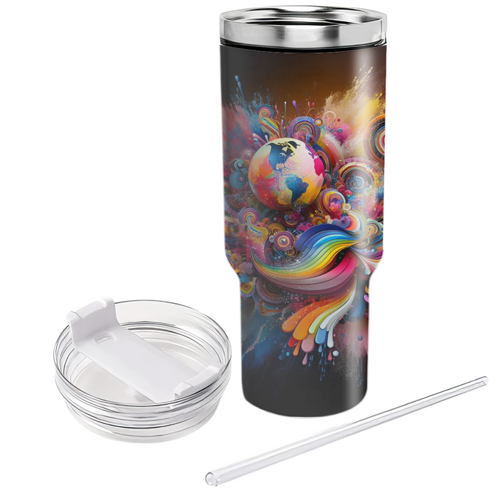 Joyful Vibrance - A Festival Of Colors  Personalized Tumblers