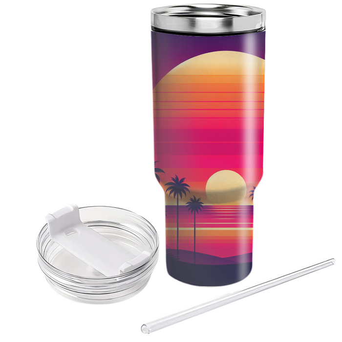 Vibrant Sunset Palms Custom Tumblers