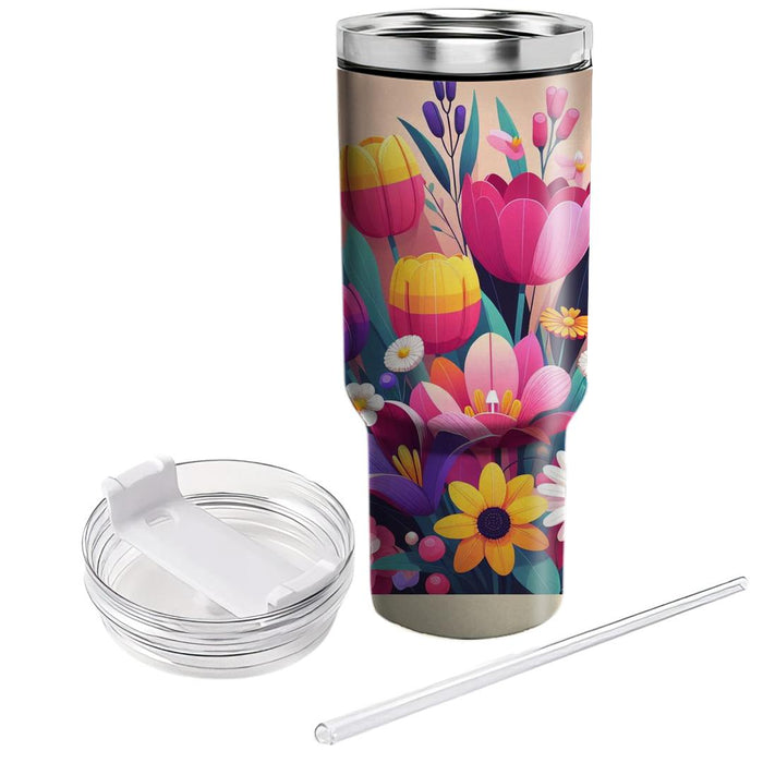 Whimsical Floral Paradise  Tumblers With Lids