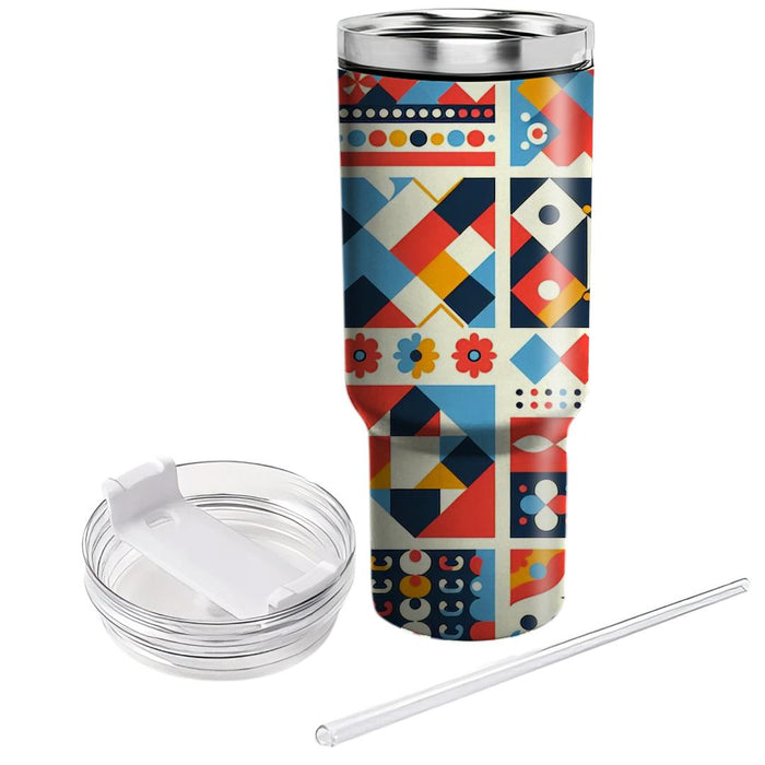 Retro Plaid  Tumblers With Lids