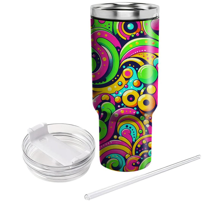 Funky Dots And Swirls  Tumblers With Lids