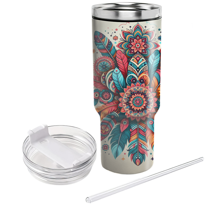 Bright Bohemian Vibes  Personalized Tumblers