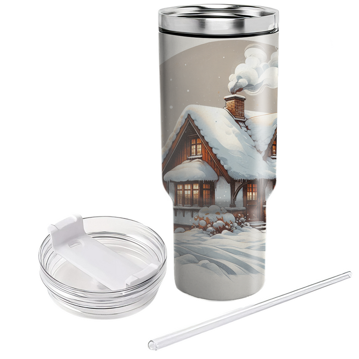 Winter Cozy Cottage  Travel Tumblers