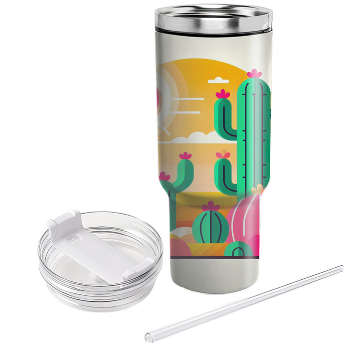 Cactus Garden Delight Tumblers With Lids