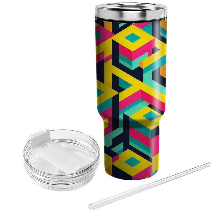 Abstract Geometric Blocks Pattern  Insulated Tumblers