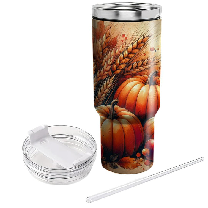 Autumn Harvest Festival Delight Tumblers With Lids