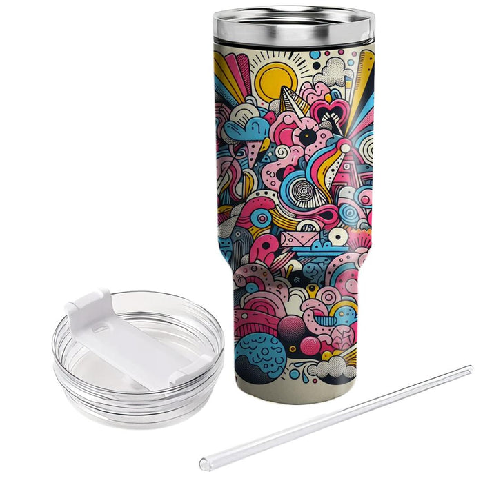 Groovy Abstract Doodles  Unique Tumblers