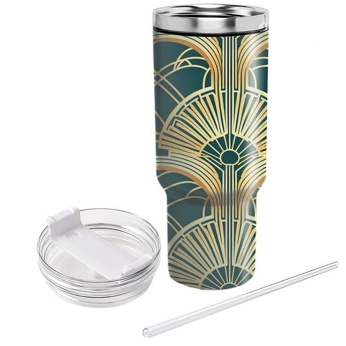 Vintage Art Deco Fan  Unique Tumblers