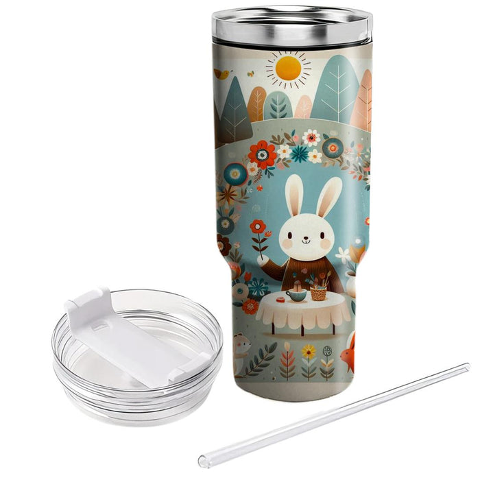 Whimsical Rabbit Garden Party  Decorative Tumblers