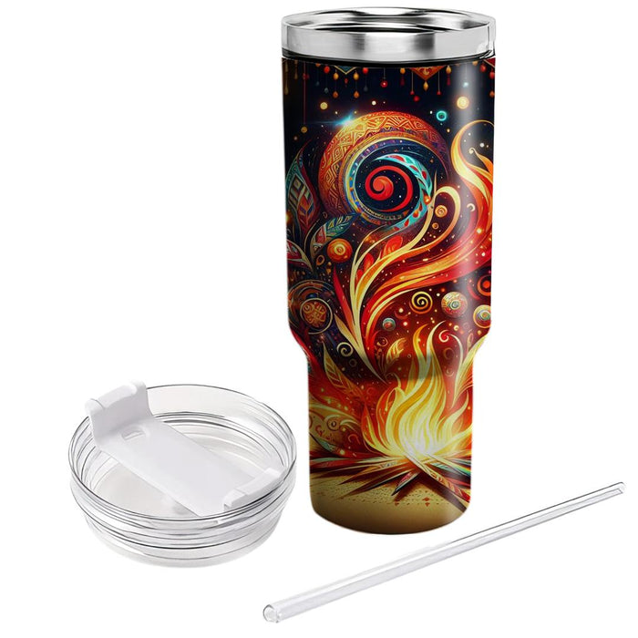 Fusion Of Fire - A Cultural Bonfire  Personalized Tumblers