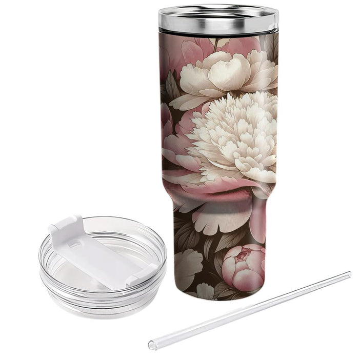 Vintage Peony  Tumblers With Lids