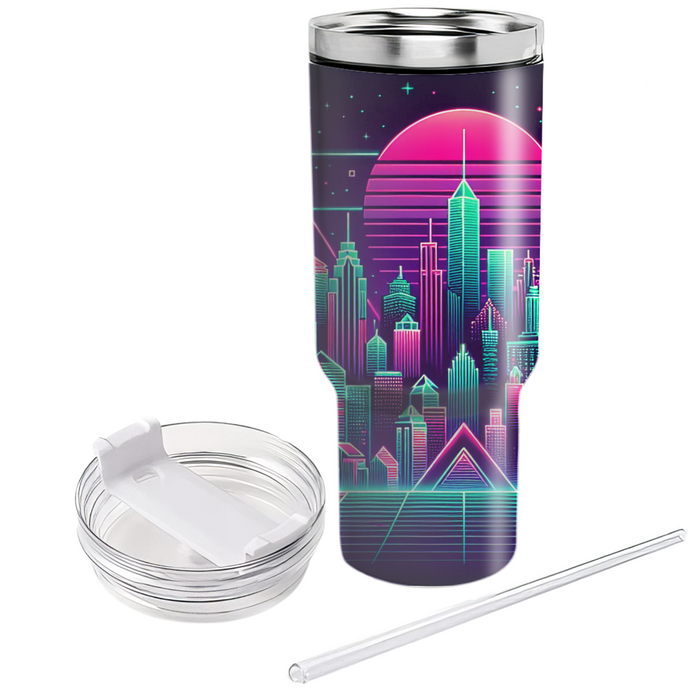 Retro Neon City  Custom Tumblers