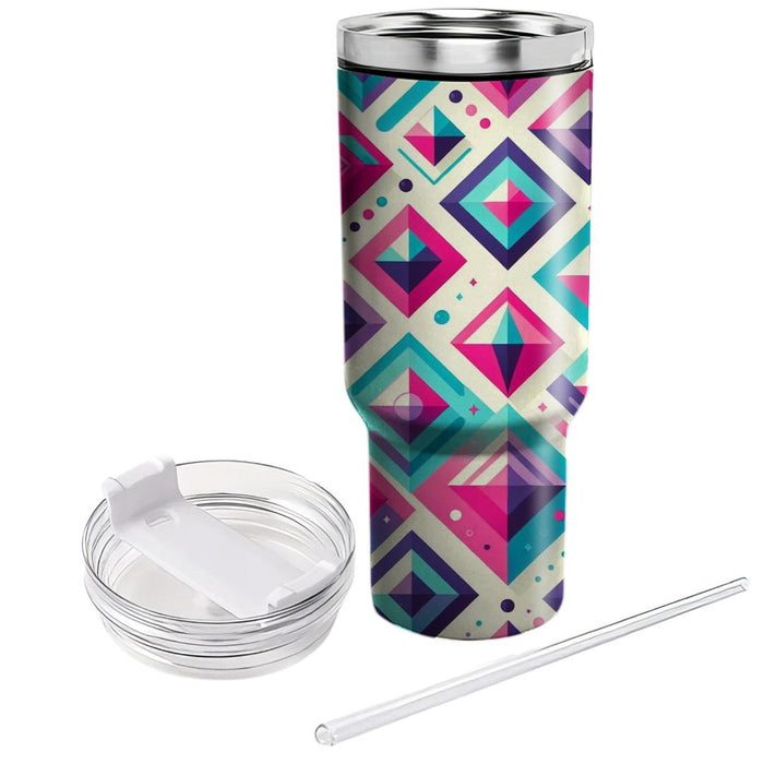 Vibrant Diamond Shape  Tumblers With Lids