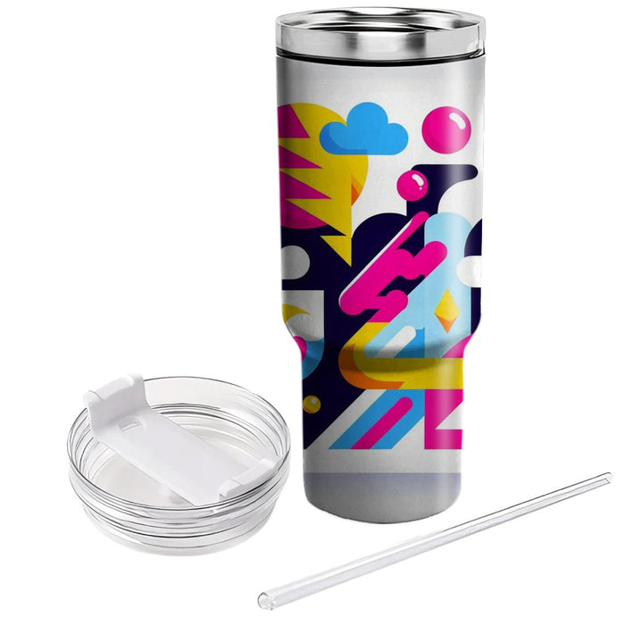 Whimsical Geometric Shapes  Personalized Tumblers