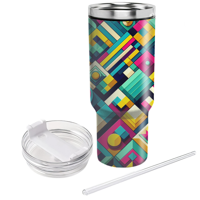 Funky Mosaic Tiles Travel Tumblers