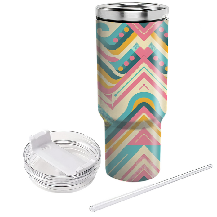 Retro Triangle Waves Decorative Tumblers