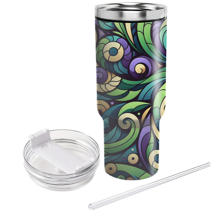 Abstract Spiral Garden Custom Tumblers