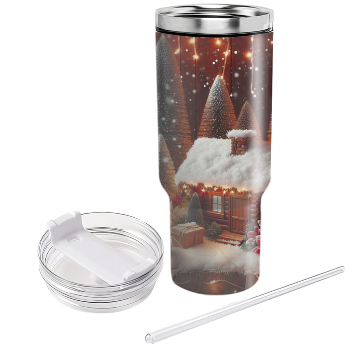 Winter Cozy Cabin Escape  Personalized Tumblers