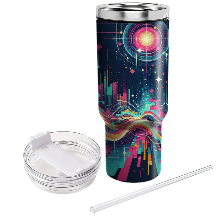 Retro Glitch Art  Custom Tumblers