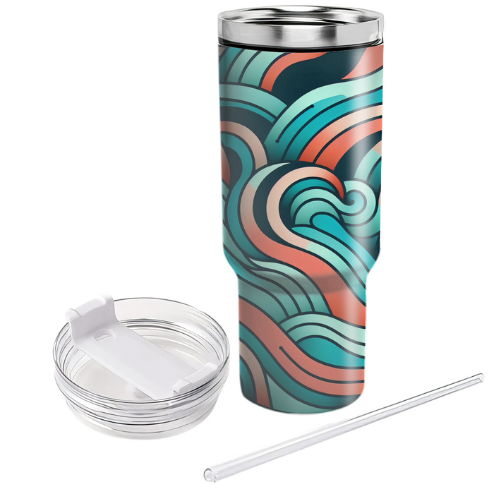 Geometric Wave Flow  Insulated Tumblers