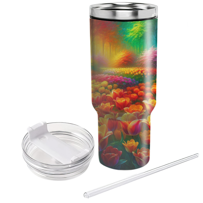 Vibrant Tulip Fields  Custom Tumblers