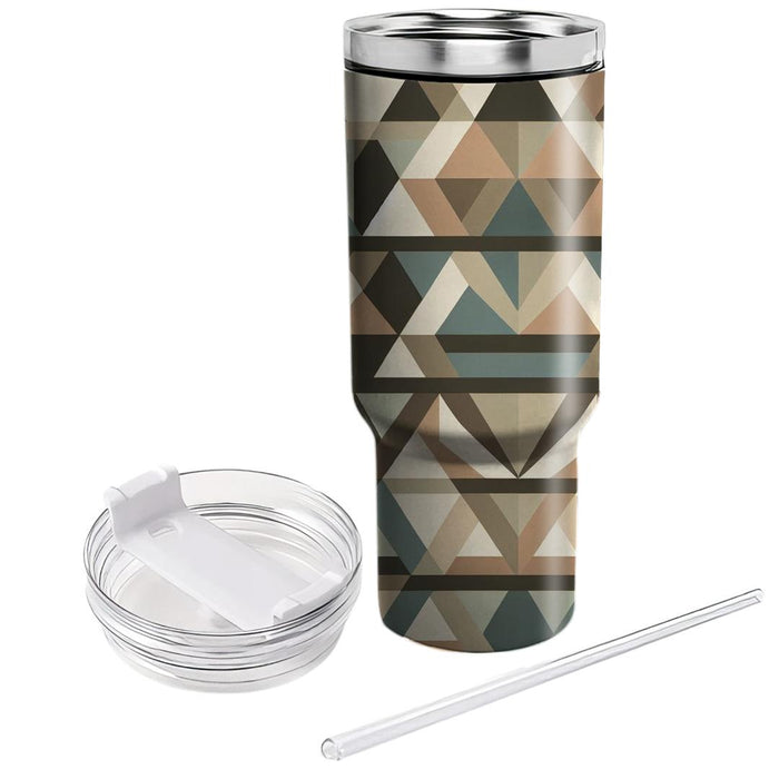 Triangular Earth Tone Symphony  Insulated Tumblers