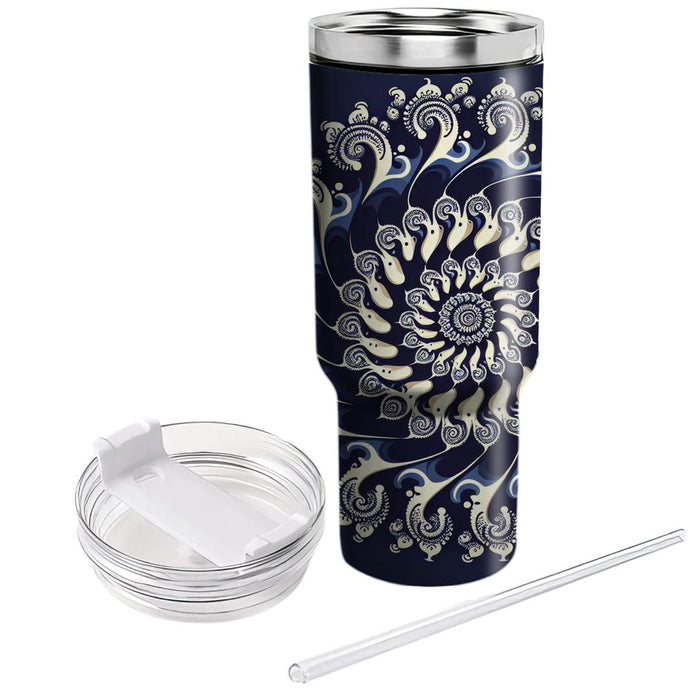 Fractal Floral Mirage  Personalized Tumblers