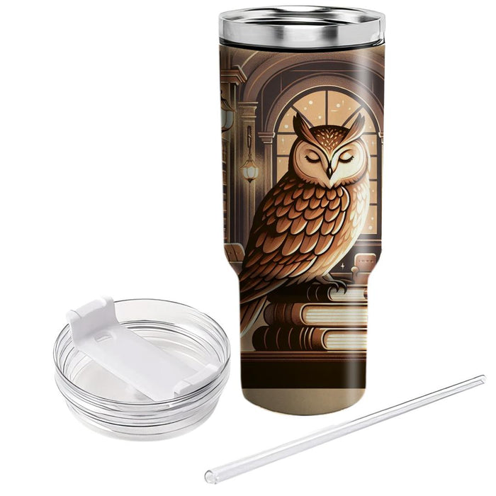 Wise Old Owl Library  Tumblers With Lids