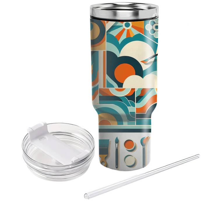 Retro Floral Burst  Custom Tumblers