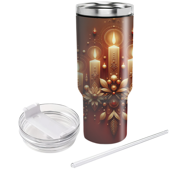 Candlelight Glow - A Cozy Festival  Travel Tumblers