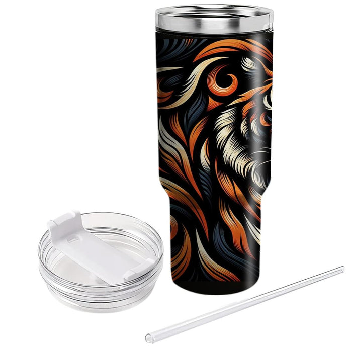 Artistic Tiger Stripes  Travel Tumblers