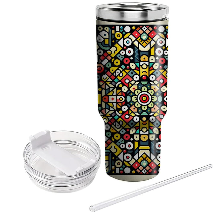 Retro Pattern Mosaic  Decorative Tumblers