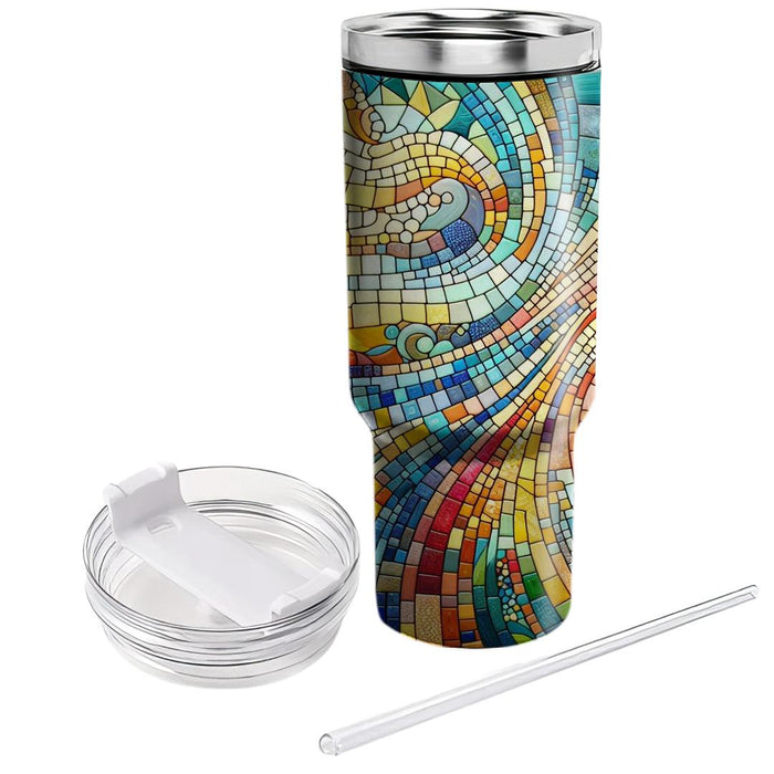 Bright Retro Mosaic  Unique Tumblers