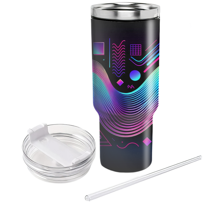 Vibrant 80s Synthwave  Tumblers For Gifts