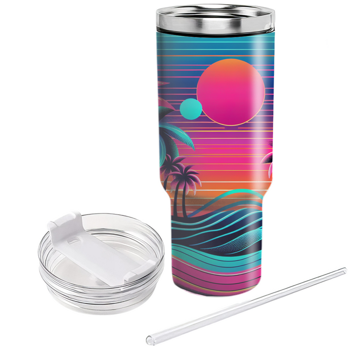 Tropical Neon  Tumblers With Lids